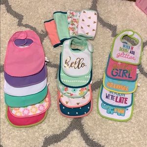 Baby girl bibs & burp cloths!